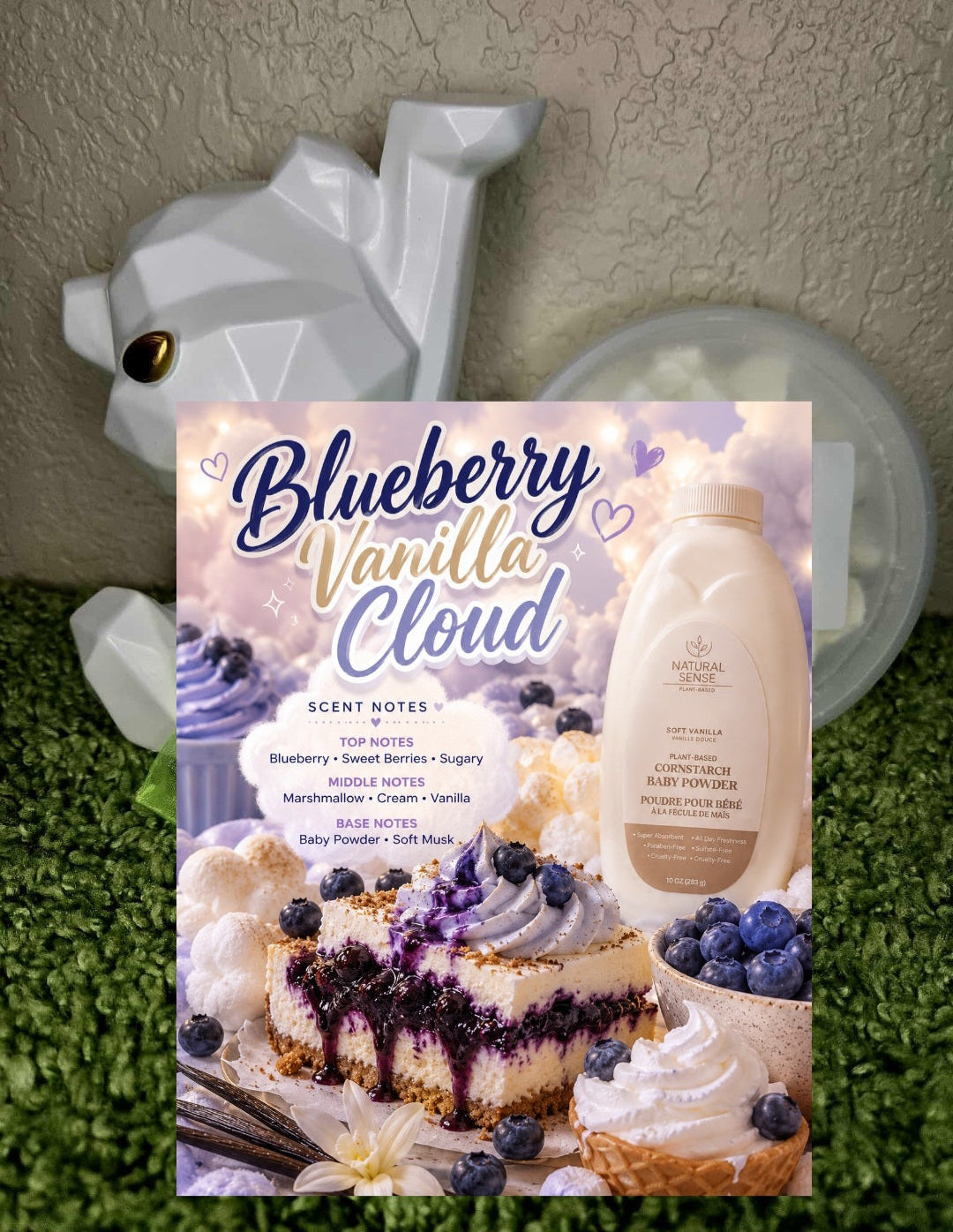 Chunk & Powder Crumble Bowl Blueberry Vanilla Cloud(scented 8oz)