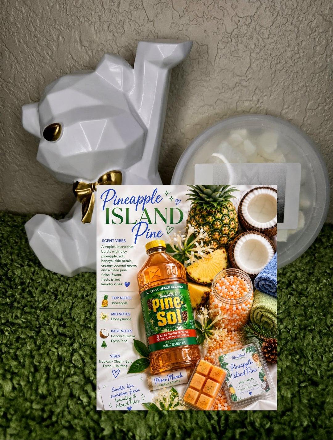 Chunk & Powder Crumble Bowl Pineapple Island Pine(scented 8oz)